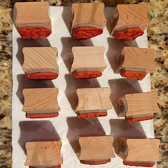 A YEAR OF STAMPS MONTH 1998 Holidays Hero Arts LL452 SET KIT wood Rubber Stamp - Picture 9 of 9